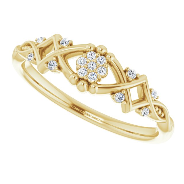 14K Yellow .06 CTW Diamond Vintage-Inspired Ring